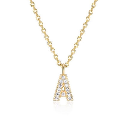Reign Diamondlite CZ
Mini Initial Necklace
Sterling silver/Gold P...