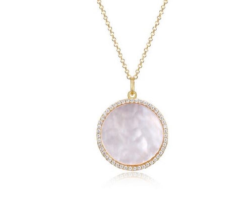 Reign Diamondlite CZ
Mother Of Pearl Pendant
Silver/18Kt Gold Pla...