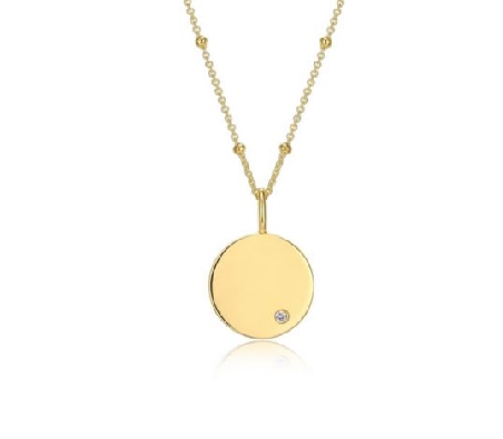 Reign 
Diamondlite CZ
Disc Necklace
Silver/Yellow Gold Plating w...