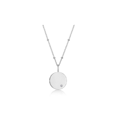 Reign 
Diamondlite CZ
Disc w/ CZ Pendant
Sterling Silver/Rhodium...