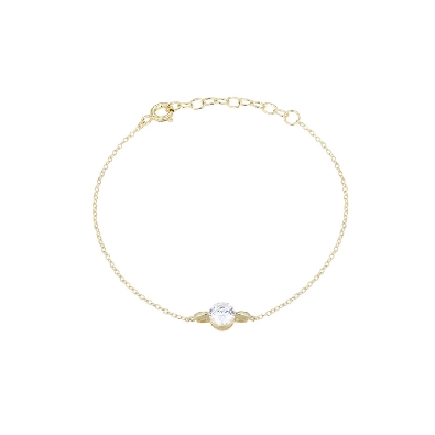Reign  Diamondlite CZ
6mm Solitaire Bracelet
Silver/Yellow Gold P...