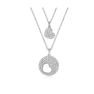 Reign 
Diamondlite CZ
Mini Me Hollow Heart Pendant Set
CZ/Silver...