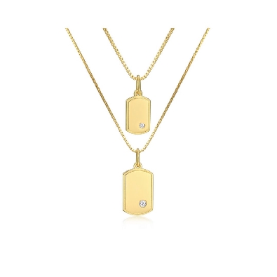 Reign Diamondlite CZ
Mini Me Dog Tag Pendant Set
CZ/Yellow Gold P...