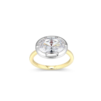 Reign 
Diamondlite CZ
12x8 mm Oval Ring
CZ/Rhodium/Gold Plated S...