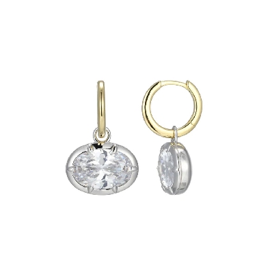 Reign 
Diamondlite CZ
Oval Earrings
12x8mm
CZ/Silver/Rhodium Pl...