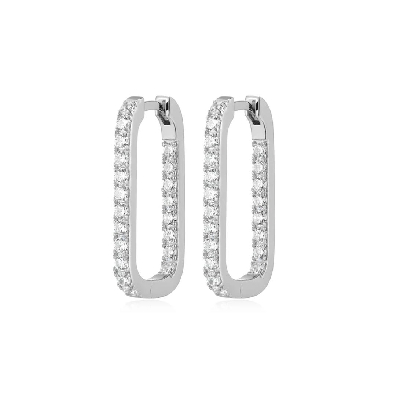 Reign 
Diamondlite CZ
Elongated Rectangle CZ Hoop Earrings
CZ/Si...