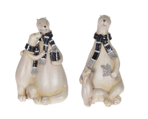 Sitting Polar Bears w/Cubs - Choose from 2 styles  