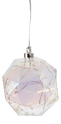 Irridescent Faceted Glass LED Ornament
Choose from 2 styles  