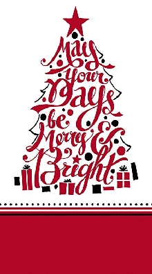 Paper Guest Towel -   May Your Days Be Merry & Bright  
Pkg. of 15  