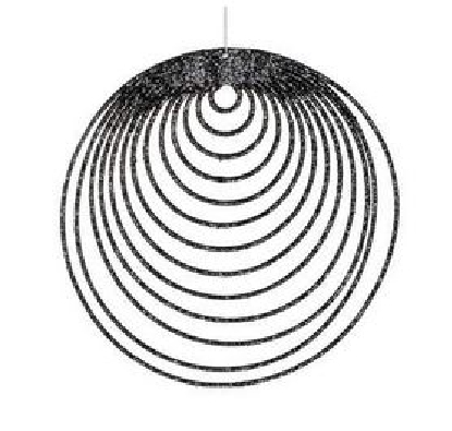8   Blk Wire Circle Ornament  