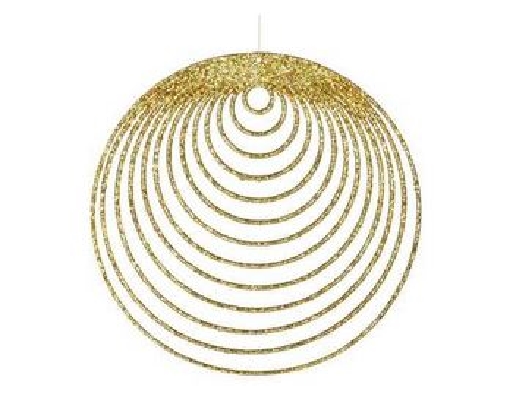 8   Gold Wire Circle Ornament  