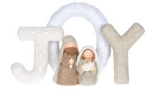 Joy Knit-look Block with Nativity  