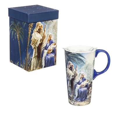 Oh Night Divine; Ceramic Travel Cup; 17 OZ. ;w/box and Tritan Lid  