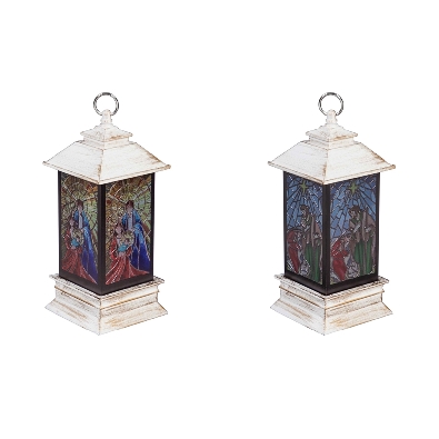 LED Stained Glass Water Lantern; Choose From 2 Designs  