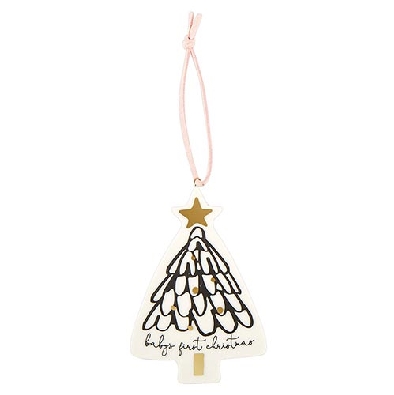 Baby s 1st Christmas Ornament - Tree Pink  