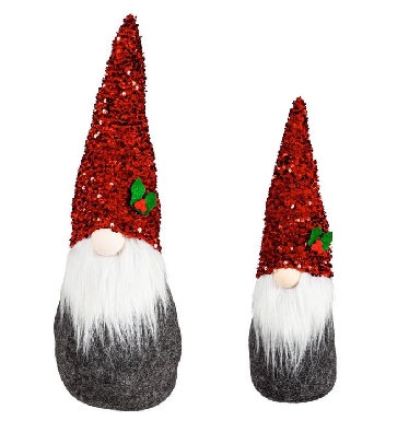 Plush Gnome with Sequin Hat Table D&eacute;cor; Set of 2

Dress up your...