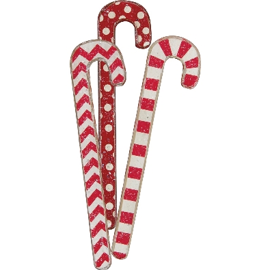 Red Candy Canes

A set of three rustic wooden candy canes with st...