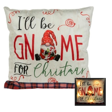   I ll Be Gnome For Christmas   LED Pillow
16x16    
