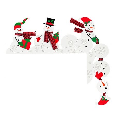 Metal Door Frame Decor
Snowman

Four snowmen dresssed in red and...