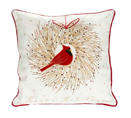 Cardinal Wreath Pillow
18    