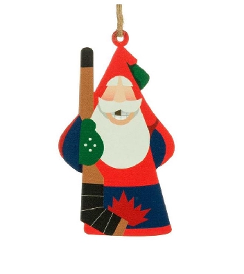 Canadian Hockey Tall Hat Santa Ornament
5    