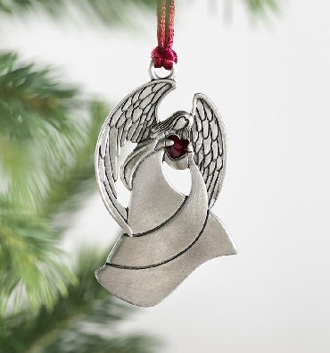 Solid Pewter Angel Ornament
For Christmas Tree  