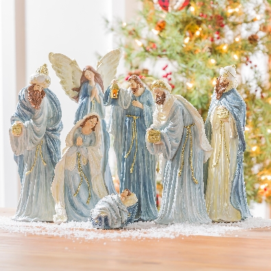 Nativity w/ Blue Accents
Set of 7  
