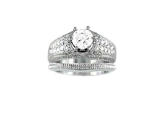 14KT WG Semi-Mount
Pictured w/Matching Band  