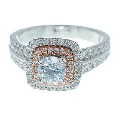 Diamond Engagement Ring Semi-Mount (for 0.60ct Diamond Center) 14K ...