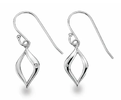 White Ice Sterling Silver Rhodium-plated .01ctw Diamond Earrings  