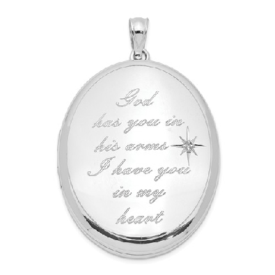 God Has.. Diamond Ash Holder Oval Locket
Sterling Silver Rhodium-p...