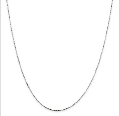 Sterling Silver 1mm Oval Box Chain 24    