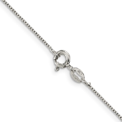 Sterling Silver Rhodium-Plated 0.8mm Box Chain 14    