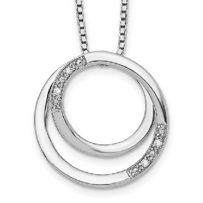 White Ice Sterling Silver Rhodium-plated .02 carat Diamond Necklace  