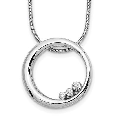 White Ice Sterling Silver Rhodium-plated .03 carat Diamond Necklace  