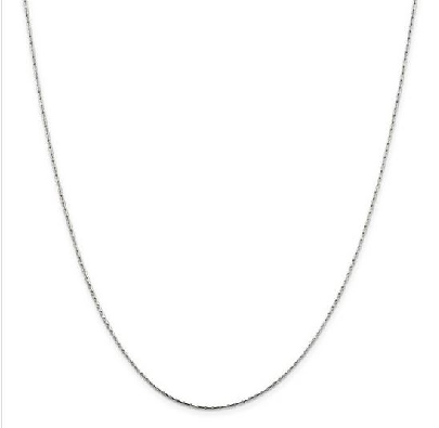 Sterling Silver 1mm Oval Box Chain 22 inch  