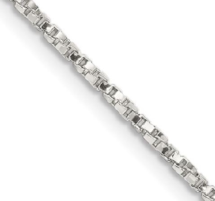 Sterling Silver 1.35mm Twisted Box Chain 22 Inch  