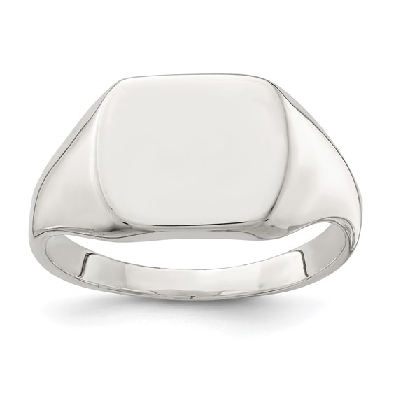 Sterling Silver 12x12mm Closed Back Signet Ring  