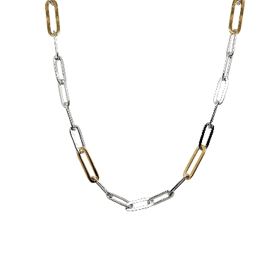 Charles Garnier 
  Paperclip   Link  Necklace
Rhodium Plated Silv...