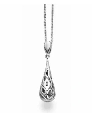 White Ice Sterling Silver Rhodium-plated .03 carat Diamond Necklace  