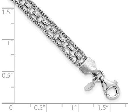 Polished Fancy Bracelet
Silver/Rhodium Plated
7.25    