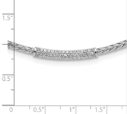 CZ Woven Necklace
CZ; Silver/Rhodium Plated
17  +2    