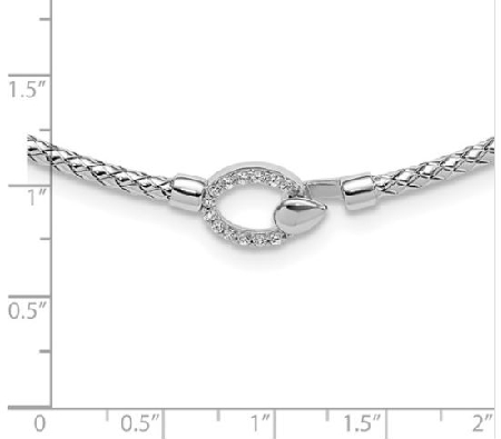 CZ Polished Braid Necklace
CZ; Silver/Rhodium Plated
17  +2    