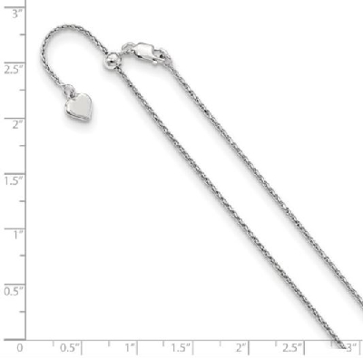 Leslie Sterling Silver 
Adjustable Diamond Cut Spiga Chain
1.1mm ...