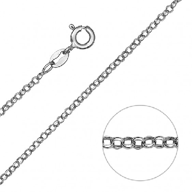 Silver Rolo Chain Rhodium Plated 20  
2mm  