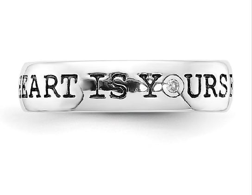 Engraved Silver Band w/ Diamond
  My Heart is Yours Forever  
0.0...