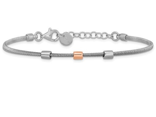 Leslie s Sterling Silver 
Station Bracelet
Rose Gold Plated 
7  ...