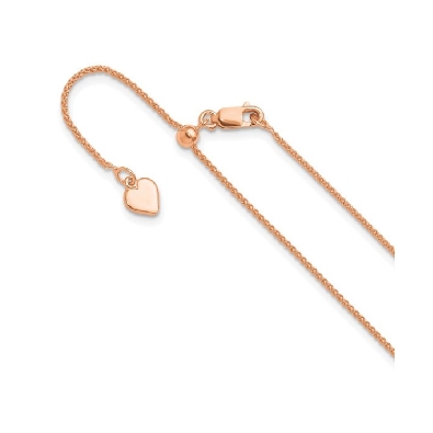 Leslie Sterling Silver 
Adjustable Spiga Chain 
Rose Gold Plated...