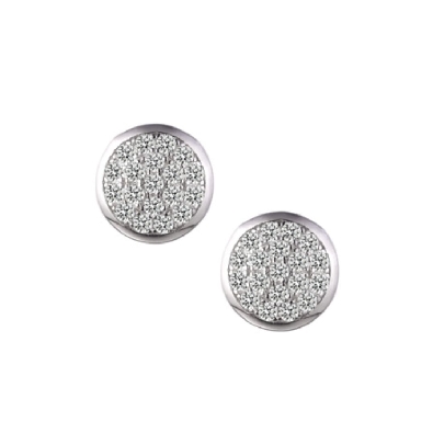 Legend Sterling Silver
Cluster CZ Dome Earrings  