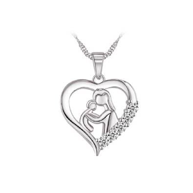 Legend Sterling Silver
Mother & Child Heart Pendant  